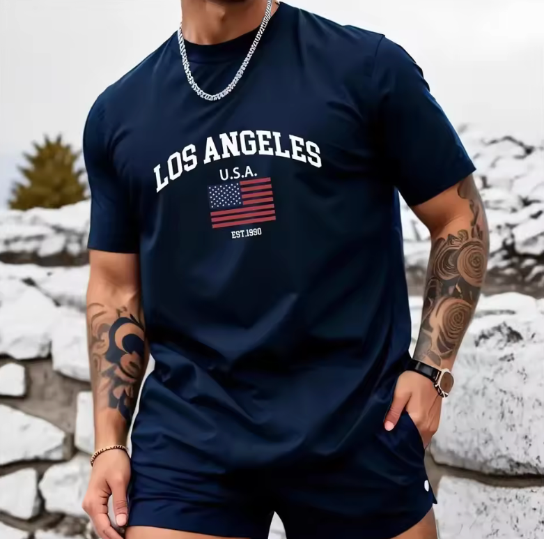 Slim Fit round Neck T-Shirt Men's Fashion Gradient Black3D Print Summer Trendy Casual Short Sleeve Top by Origin Home 2025