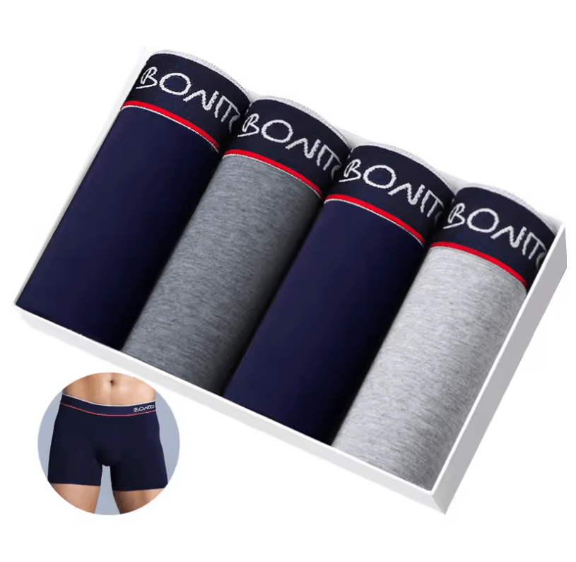 4PCS Men’s Cotton Boxer Shorts – High-Quality Underwear Trunks | Comfortable, Breathable, Sexy Underpants