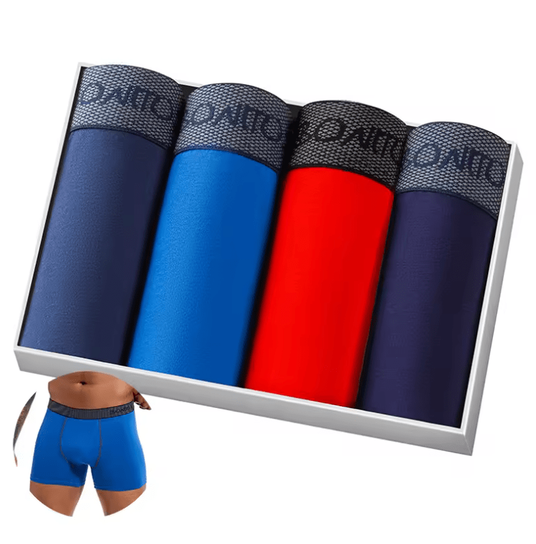 4PCS Men’s Cotton Boxer Shorts – High-Quality Underwear Trunks | Comfortable, Breathable, Sexy Underpants
