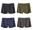 4PCS Men’s Cotton Boxer Shorts – Loose Fit, Comfortable Sleep & Home Underwear | Casual Striped & Plaid Underpants