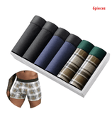 6PCS Men’s Black Boxer Shorts – Soft, Breathable Cotton Underwear | Comfortable Daily Underpants for Men (2025)