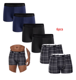 6PCS Men’s Black Boxer Shorts – Soft, Breathable Cotton Underwear | Comfortable Daily Underpants for Men (2025)