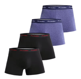 4PCS Men’s Cotton Boxer Briefs – Solid Color, High-Quality Underwear | Fashionable & Sexy Trunks for Men