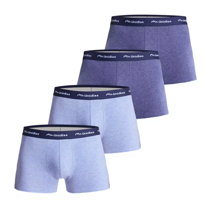 4PCS Men’s Cotton Boxer Briefs – Solid Color, High-Quality Underwear | Fashionable & Sexy Trunks for Men