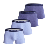 4PCS Men’s Cotton Boxer Briefs – Solid Color, High-Quality Underwear | Fashionable & Sexy Trunks for Men