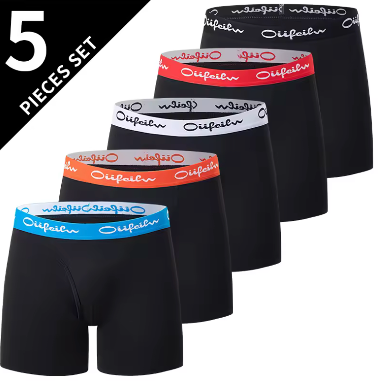 Men’s Long Boxer Shorts – Multi-Size Boyshort Underwear for Teens & Adults | Elastic Waist, Sporty & Comfortable
