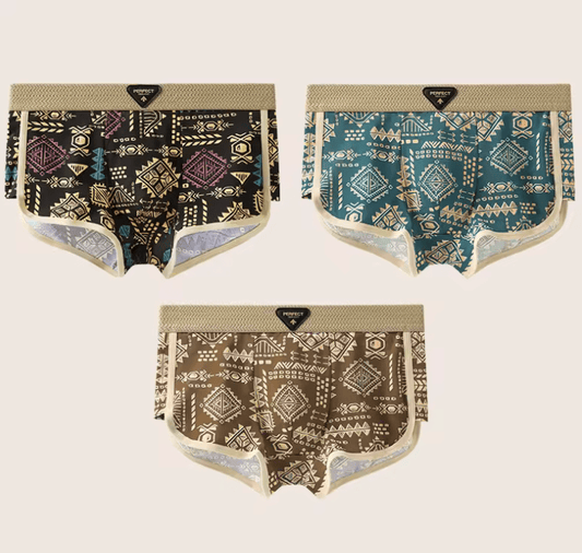3-Pack Men’s Retro Boxer Briefs – Soft Cotton Underwear, Breathable & Comfortable with Elastic Waistband