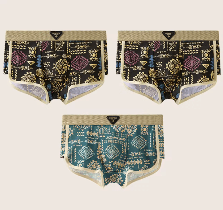 3-Pack Men’s Retro Boxer Briefs – Soft Cotton Underwear, Breathable & Comfortable with Elastic Waistband