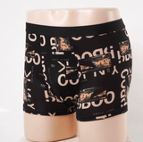 4-Pack Men’s Black Boxer Shorts – Breathable Letter Print Underwear for Casual & Sports Wear