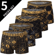 Men’s Black & Gold Printed Boxer Shorts – Comfortable, Sexy, Plus Size Underwear for Sport, Beach & Leisure