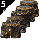 Men’s Black & Gold Printed Boxer Shorts – Comfortable, Sexy, Plus Size Underwear for Sport, Beach & Leisure