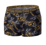 Men’s Black & Gold Printed Boxer Shorts – Comfortable, Sexy, Plus Size Underwear for Sport, Beach & Leisure
