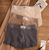 3-Pack Men’s 5A Antibacterial Cotton Boxer Briefs – Starry Sky Print, Breathable & Comfortable U-Pouch Underwear
