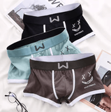 3-Pack Men’s Cotton Boxer Briefs – Breathable, Sexy U-Pouch Underwear with Smiling Face Print