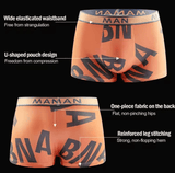 4-Pack Men’s Seamless Boxer Briefs – Breathable, Letter Print, Plus Size Underwear