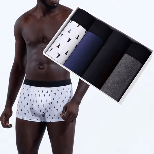 4-Pack Men’s Cotton Boxer Shorts – Sexy Printed Underwear Gift Set