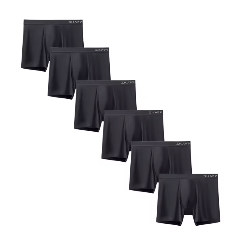 6-Pack Men’s Solid Color Boxer Briefs – Sexy, High-Quality Polyester Trunks