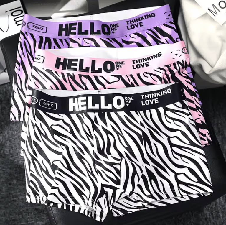 HELLO Brand Men’s Cotton Boxer Shorts – Stylish Zebra Print Underwear