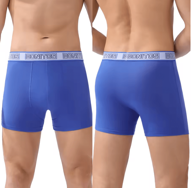 4-Pack Men’s Polyester Boxer Briefs – Sexy Medium-Long Underwear with Letter Waistband