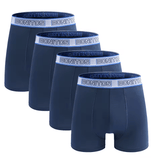 4-Pack Men’s Polyester Boxer Briefs – Sexy Medium-Long Underwear with Letter Waistband