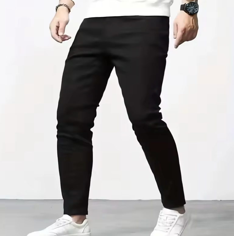 Men’s Slim-Fit Gray Jeans – 98% Cotton Skinny Denim Pants for Casual & Streetwear