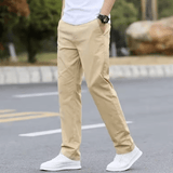 Men’s Loose Straight-Leg Casual Pants – Lightweight, Elastic Fit for Spring & Autumn
