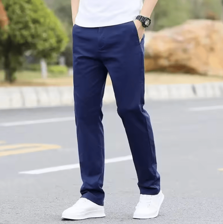 Men’s Loose Straight-Leg Casual Pants – Lightweight, Elastic Fit for Spring & Autumn