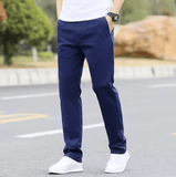 Men’s Loose Straight-Leg Casual Pants – Lightweight, Elastic Fit for Spring & Autumn