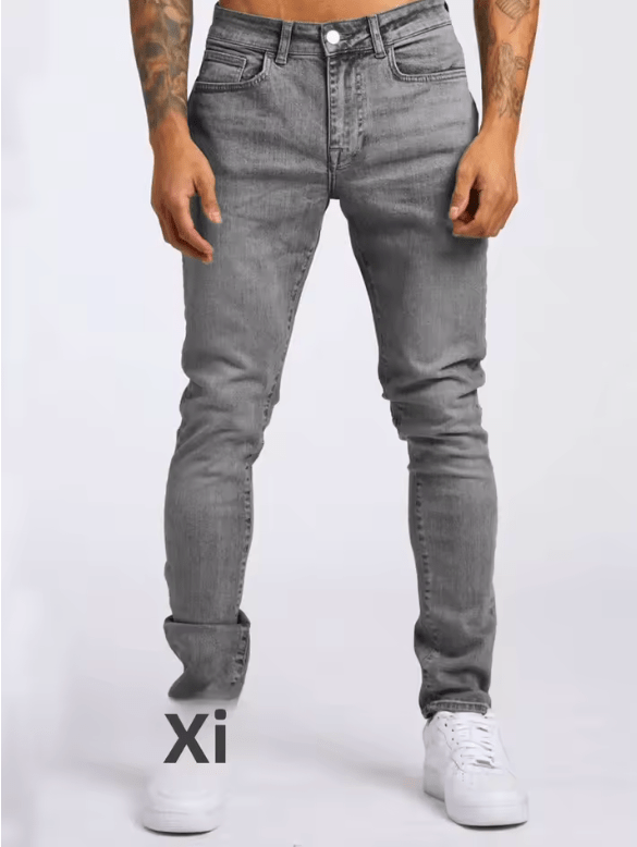 Men’s Slim-Fit Black Stretch Denim Jeans – Trendy Casual Tapered Pants with Slimming Effect