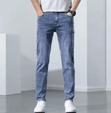 Men’s Jeans Spring-Autumn 2025 – Slim Fit Casual, Hong Kong Style Loose Fit, Trendy Straight Leg Denim Trousers