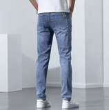 Men’s Jeans Spring-Autumn 2025 – Slim Fit Casual, Hong Kong Style Loose Fit, Trendy Straight Leg Denim Trousers