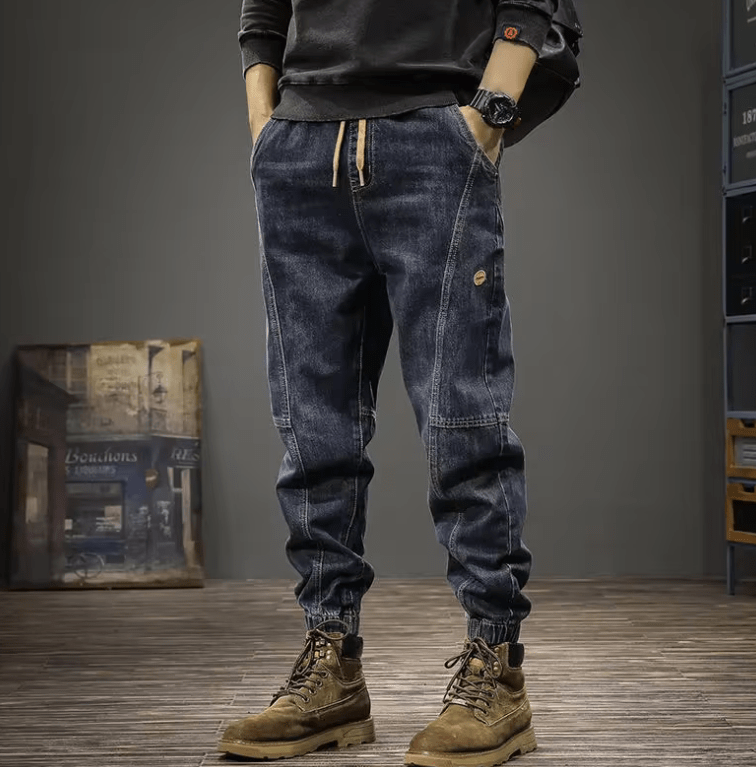 Autumn Winter Men’s Jeans – Trendy Loose-Fit Casual Harem Trousers, Comfortable Long Pants for Work & Everyday