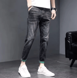 Men’s Summer Thin Denim Jeans – Casual Slim Fit, Hole-Punched Long Pants, Cotton, Spring-Autumn New Style, Versatile Loose Fit