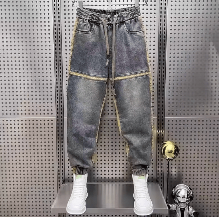 Men’s Autumn Winter Jeans – Loose Fit Korean Style, Trendy Brand Outlaw Harajuku Pants, Wide Leg Small-Foot Trousers