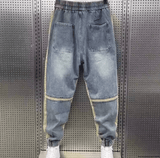 Men’s Autumn Winter Jeans – Loose Fit Korean Style, Trendy Brand Outlaw Harajuku Pants, Wide Leg Small-Foot Trousers