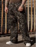Men’s Jogger Straight Fitness Pants – Trendy Camouflage Wide Leg, Breathable Running Sweatpants, Loose Fit Trousers