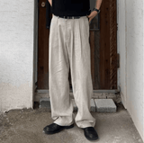 Men’s Summer Linen Trousers – High-End Japanese Style, Versatile Loose-Fit Straight-Leg Casual Pants, Comfortable & Breathable