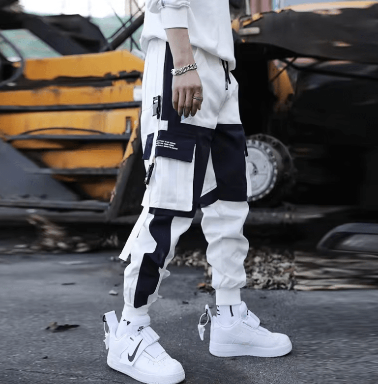 Trendy Brand Men’s Cargo Pants – Loose Fit Casual Autumn 2025 Trousers, Versatile White Pants for Men