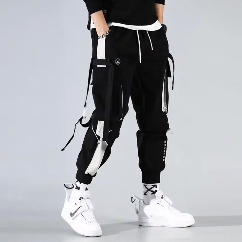 Trendy Brand Men’s Cargo Pants – Loose Fit Casual Autumn 2025 Trousers, Versatile White Pants for Men