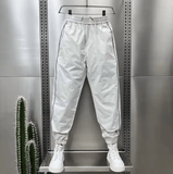 Men’s Summer Quick-Dry Casual Pants – Thin Breathable Air-Conditioning Trousers with Splicing & Side Stitching, Bundled Feet Style
