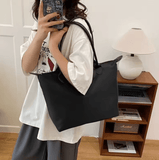 Women’s Casual Large-Capacity Shoulder Bag – Spring New Handheld Dumpling Bag, Simple Portable Underarm Tote with Nylon Lining