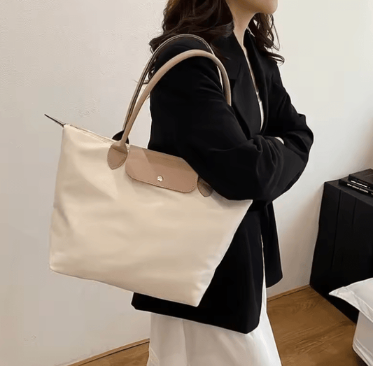 Women’s Casual Large-Capacity Shoulder Bag – Spring New Handheld Dumpling Bag, Simple Portable Underarm Tote with Nylon Lining