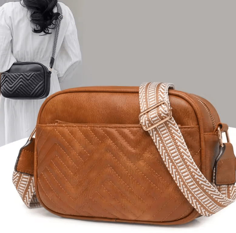 Women’s Retro Color Block Square Crossbody Bag – Small Elegant Shoulder Bag & Makeup Pouch