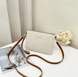 Women’s Woven Shoulder Bag – Fashion Messenger Bag, Straw Clutch & Mobile Phone Bag