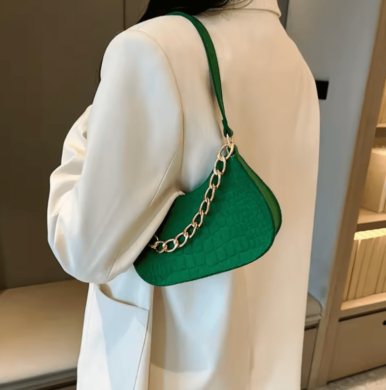 Women’s Retro Fashion Chain Underarm Bag – Spring Casual Crossbody Shoulder Bag, Soft & Trendy Design