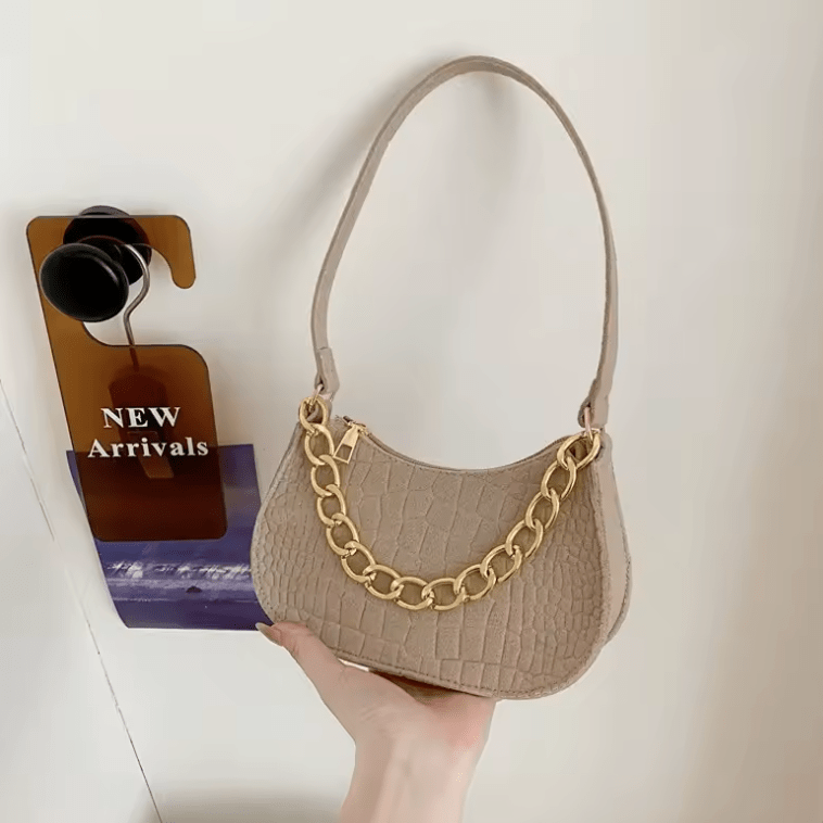 Women’s Retro Fashion Chain Underarm Bag – Spring Casual Crossbody Shoulder Bag, Soft & Trendy Design