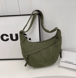 Women’s Large-Capacity Crescent Shoulder Bag – Fashion Crossbody with Adjustable Strap, Daily Messenger Bag with Pendant for Commuting