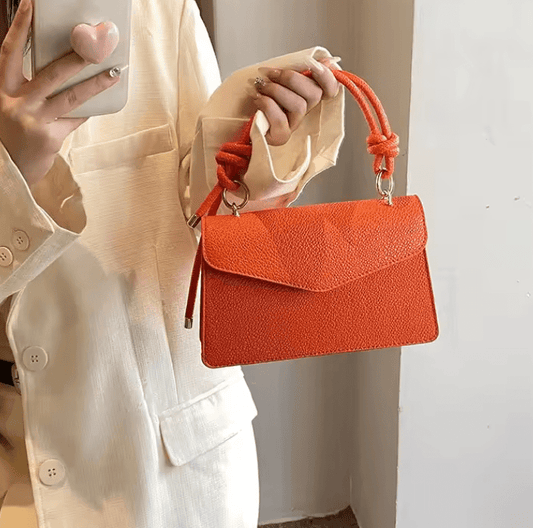 Women’s Spring Summer Handbag – Lychee Pattern Pure Color Shoulder & Crossbody Bag, Fashionable Versatile Design