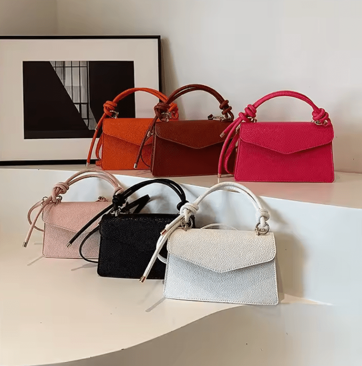 Women’s Spring Summer Handbag – Lychee Pattern Pure Color Shoulder & Crossbody Bag, Fashionable Versatile Design