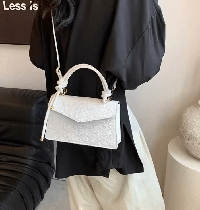 Women’s Spring Summer Handbag – Lychee Pattern Pure Color Shoulder & Crossbody Bag, Fashionable Versatile Design